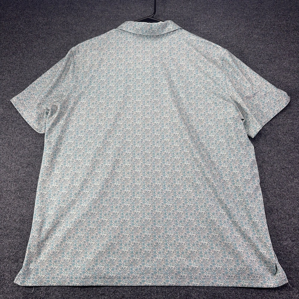 Panhandle Pearl Snap Polo Golf XL Turquoise Southwestern Tile Aztec Print Shirt - Picture 9 of 9